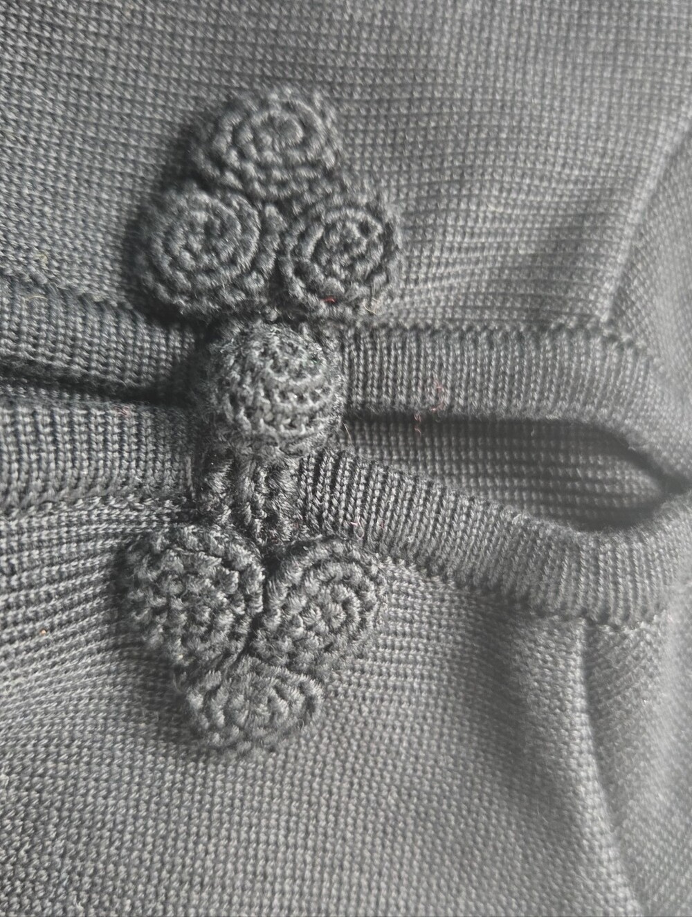 Peruvian Connection M Women’s Black Mandarin Collar Knit Jacket - Picture 6 of 6